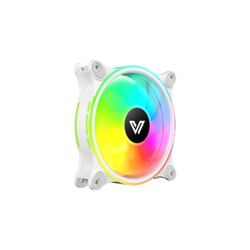 VALUE-TOP W1298S 12CM RGB WHITE RING LIGHT STATIC CASE FAN
